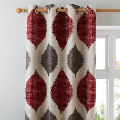 Dunelm Morocco Red Eyelet Curtains Red and Brown
