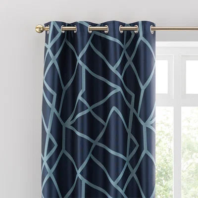 Dunelm Hackney Navy Eyelet Curtains Navy