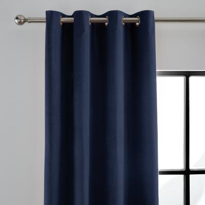 Dunelm Peyton Indigo Blue Velvet Eyelet Curtains Blue