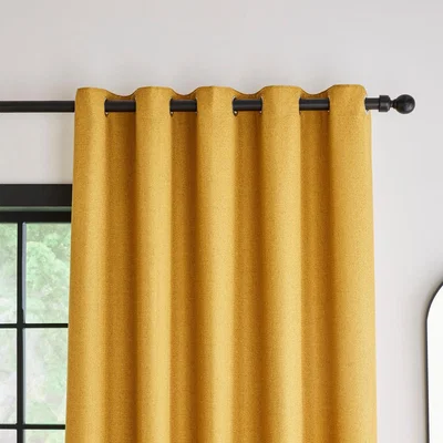 Dunelm Bondi Old Gold Eyelet Curtains Old Gold