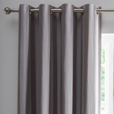Dunelm Allana Silver Stripe Blackout Eyelet Curtains Silver