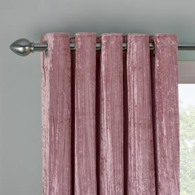Dunelm Crinkle Velvet Rose Eyelet Curtains Rose (Pink)