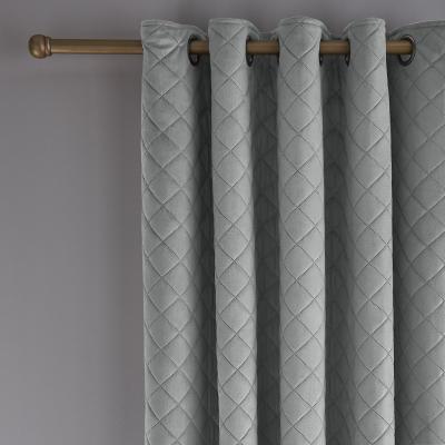 Dunelm Catherine Lansfield So Soft Luxe Velvet Silver Eyelet Curtains Silver