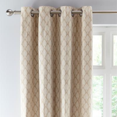 Dunelm Connor Tree Warm Sand Eyelet Curtains Warm Sand
