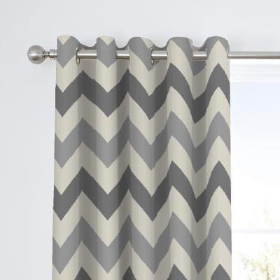 Dunelm Fusion Chevron Grey Eyelet Curtains Grey and White