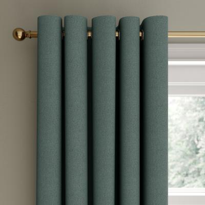 Dunelm Rotterdam Herringbone Bottle Green Blackout Eyelet Curtains Green