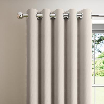 Dunelm Corduroy Chateau Grey Blackout Eyelet Curtains Grey