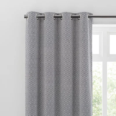 Dunelm Elements Oslo Navy Blue Eyelet Curtains Blue
