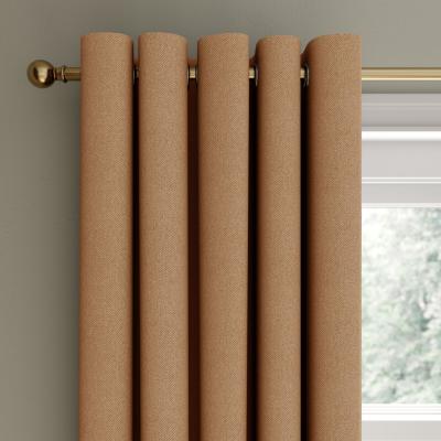 Dunelm Rotterdam Herringbone Butterscoth Blackout Eyelet Curtains Butterscotch (Orange)