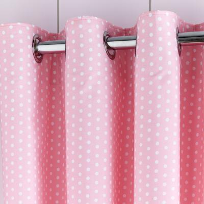 Dunelm Pink Polka Dot Blackout Eyelet Curtains Pink and White