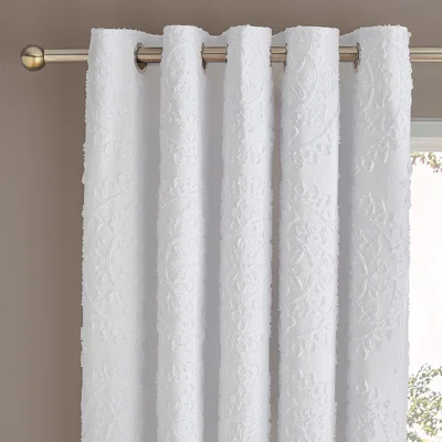 Dunelm Mandala White Blackout Eyelet Curtain White