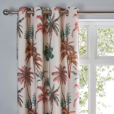 Dunelm Maldives Eyelet Curtains Green/Brown