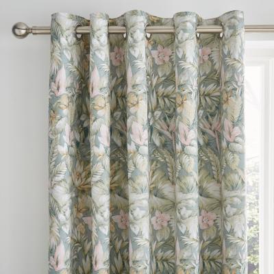 Dunelm Soft Tropics Blackout Eyelet Curtain Lilypad