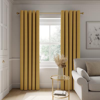 Dunelm Rotterdam Herringbone Honey Blackout Eyelet Curtains Honey