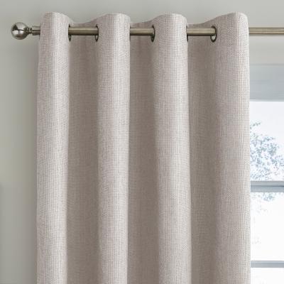Dunelm Ensley Chenille Thermal Sandstone Eyelet Curtains Beige