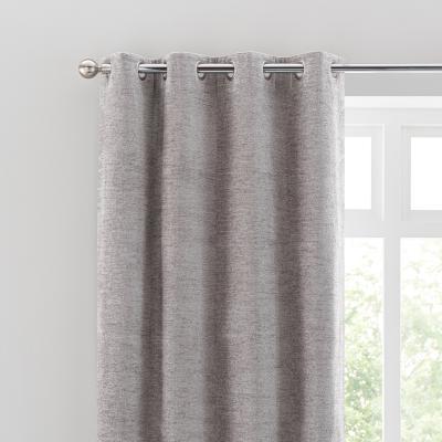 Dunelm Clayton Chenille Chateau Grey Eyelet Curtains Chateau Grey