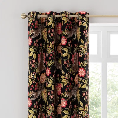 Dunelm Paradise Cheetah Pink Eyelet Curtains Pink