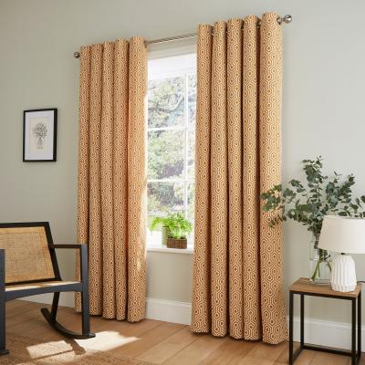 Dunelm Colvin Amber Gold Eyelet Curtains Amber Gold
