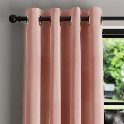 Dunelm Phoenix Velour Blush Thermal Eyelet Curtains Blush