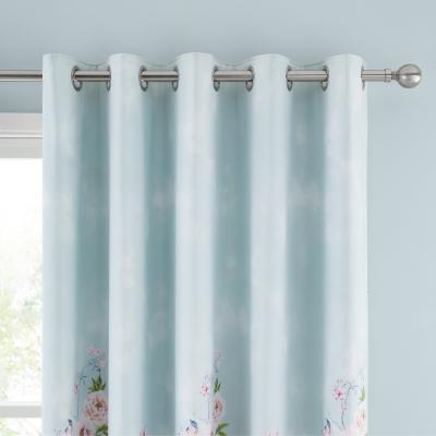 Dunelm Chinoiserie Bird Seafoam Eyelet Curtains Seafoam
