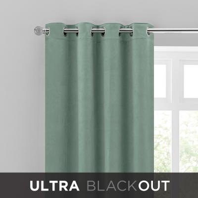 Dunelm Isla Thermal Ultra Blackout Lilypad Eyelet Curtains Green