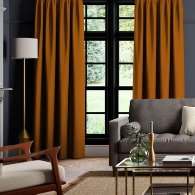 Dunelm Panama Cotton Made to Measure Curtains Panama Clementine