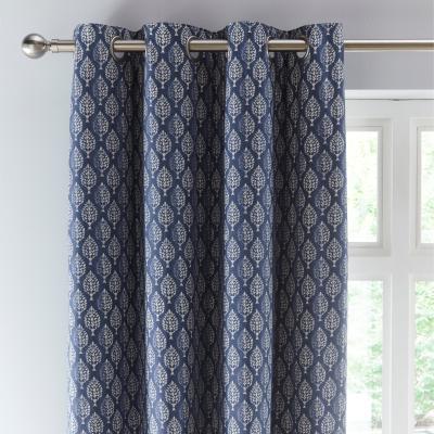 Dunelm Connor Tree Folkestone Blue Eyelet Curtains Folkstone Blue