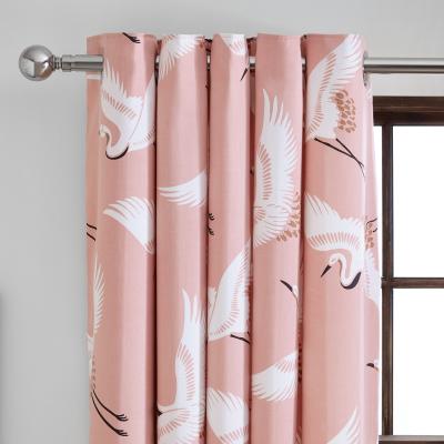 Dunelm Flying Cranes Blush Eyelet Curtains Blush