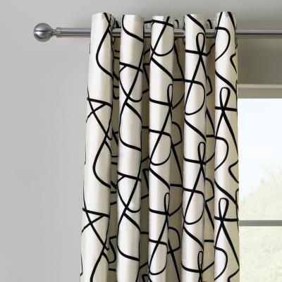 Dunelm Mono Curves Ivory Eyelet Curtains Ivory