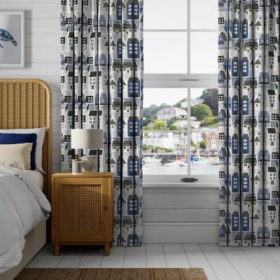 Dunelm Coastal Clovelly Made to Measure Curtains Clovelly Navy
