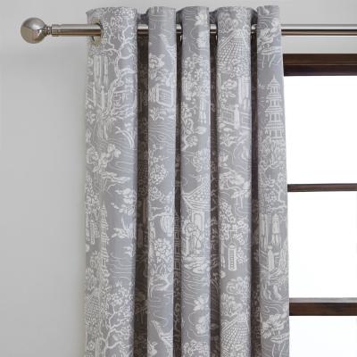Dunelm Pagoda Grey Eyelet Curtains Grey