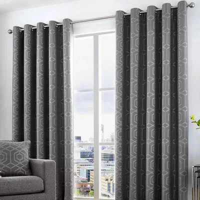 Dunelm Curtina Camberwell Graphite Eyelet Curtains Graphite (Grey)