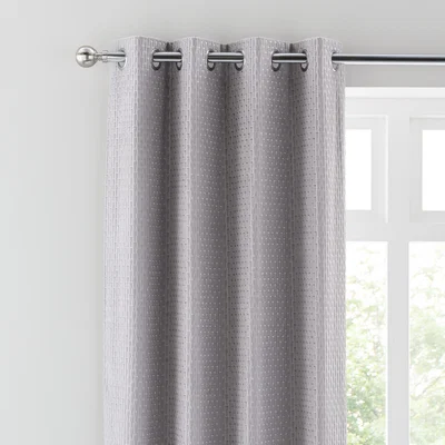 Dunelm Melrose Eyelet Curtains Chateau Grey Grey