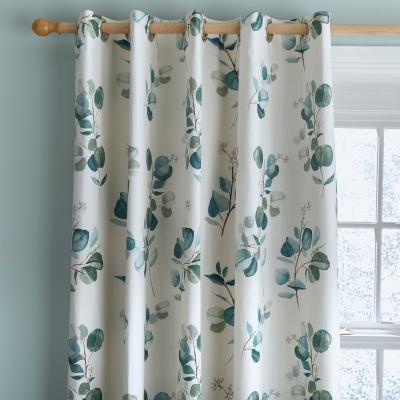 Dunelm Eucalyptus Green Eyelet Curtain Green/White