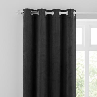 Dunelm Isla Charcoal Eyelet Curtains Grey