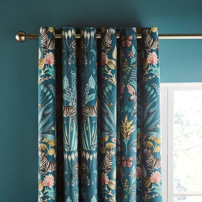 Dunelm Utopia Teal Eyelet Curtains Teal (Green)