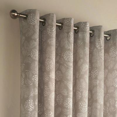 Dunelm Irwin Stone Eyelet Curtains Grey and White