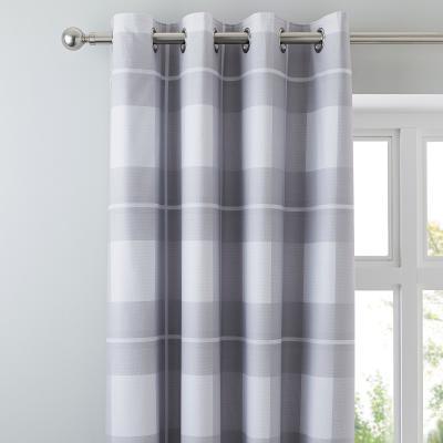 Dunelm Colby Grey Blackout Eyelet Curtains Grey
