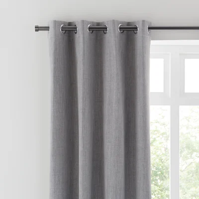 Dunelm Solar Dove Grey Blackout Eyelet Curtains Grey