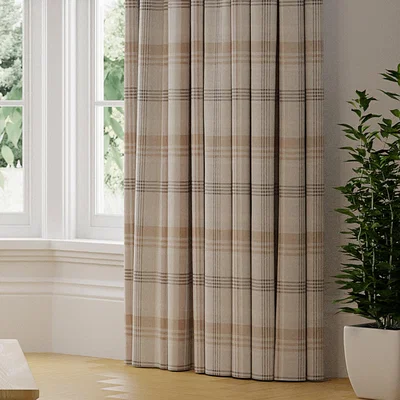 Dunelm Melrose Check Made to Measure Curtains Melrose Elephant