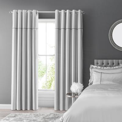 Dunelm Kris Silver Blackout Eyelet Curtains Silver