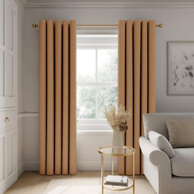 Dunelm Rotterdam Herringbone Butterscotch Blackout Eyelet Curtains Butterscotch (Orange)