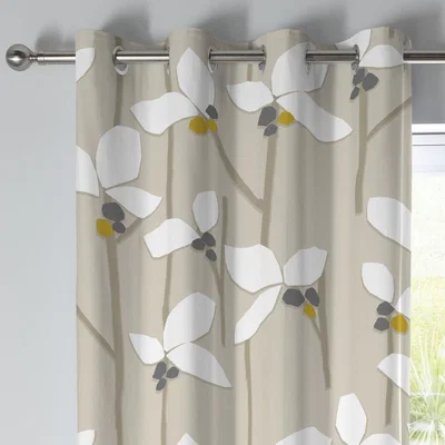 Dunelm Fusion Kalmar Natural Eyelet Curtains Natural