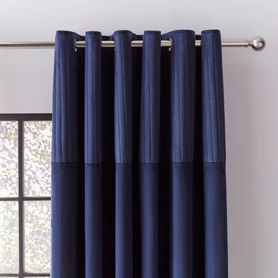 Dunelm Quinn Ink Eyelet Curtains Ink (Blue)