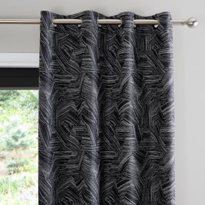 Dunelm Abstract Monochrome Reversible Eyelet Curtains Black and white
