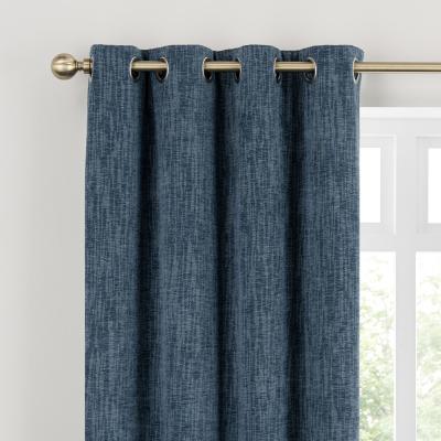 Dunelm Chenille Ultra Blackout Eyelet Curtains Pacific Blue