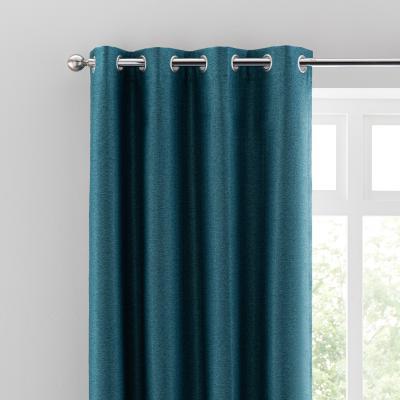 Dunelm Metropolitan Peacock Eyelet Blackout Curtains Peacock