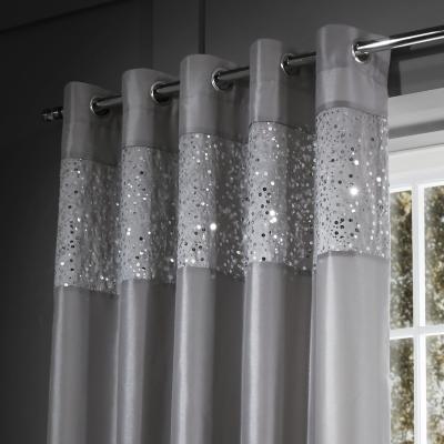 Dunelm Catherine Lansfield Grey Glitzy Curtain Grey