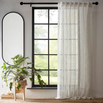 Dunelm Tufted Diamond Slot Top White Voile White
