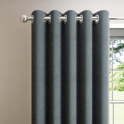 Dunelm Boston Charcoal Blackout Eyelet Curtains Charcoal